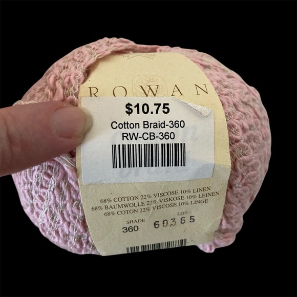 Rowan Cotton Braid Yarn~Lot of 16- 360 Lt Pink~Cotton Linen~Ribbon Yarn~Vintage - Picture 2 of 4